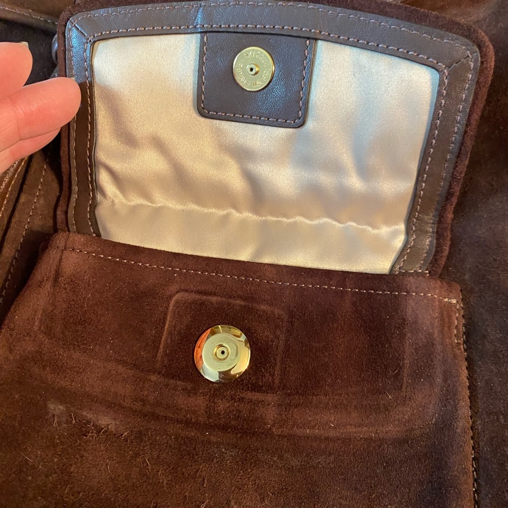 Coach Kristin Large Brown Suede Shoulder Bag - Picture 5 of 11